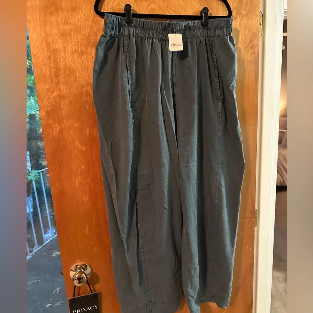 Free People preppy Poplin pull on pants, size XL, NWT - Picture 4 of 8